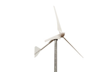 Wind turbine isolated on white background.