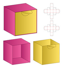 Box packaging die cut template design. 3d mock-up