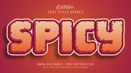 Fototapeta premium Editable text effect, Spicy text on red color combination style