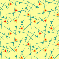 Seamless abstract pattern with line and triangle elements