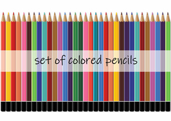 Obraz premium vector illustration of set of colored pencils lined up horizontally