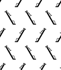 Motorbike Side Stand Icon Seamless Pattern, Bike Scooter Part, Easy Convenient Parking Tool