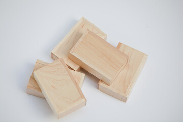 Wood box on white background.