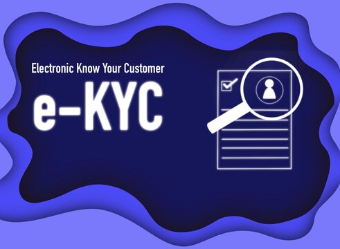 E Kyc On Paper Cut Background.know Your Customer Concept.