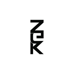 zek letter initial monogram logo design