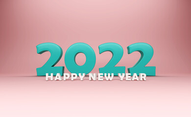 New Year 2022 Creative Design Concept - 3D Rendered Image	
