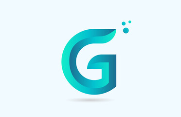 blue gradient G alphabet letter logo template. Creative icon design for company and business