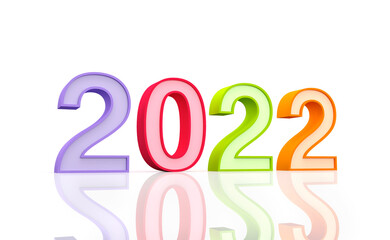 New Year 2022 Creative Design Concept - 3D Rendered Image	
