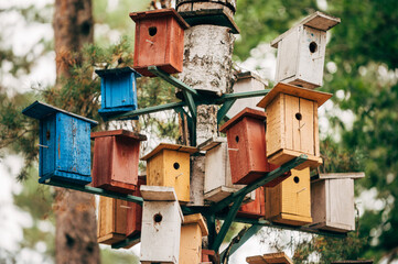 wooden nature birdhouse