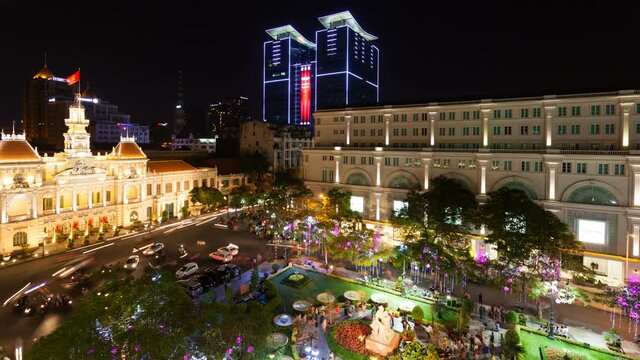 Time Lapse of Saigon City Hall, Vietnam