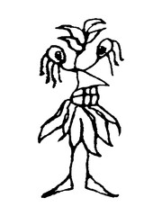 Monster Bird Sketchy Drawing