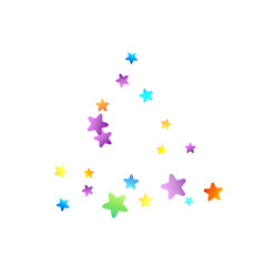Rainbow Festive Confetti. Carnival Star Falling.