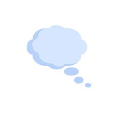 Bubble cloud thinking. Comic book icon of conversation and thoughts. Blue flat cartoon illustration