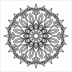 Indian Mandala Arabic Islamic Pattern Ornament Black White