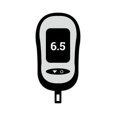 Black and white glucose sugar test icon with vector file
