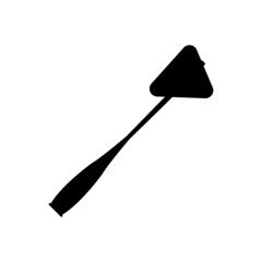 Black and white reflex hammer flat icon. Simple editable vector illustration usable for web and print items