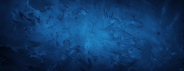 Fotobehang Donkerblauwe grunge gips textuur achtergrond met ruwe lijnen © Alrika 