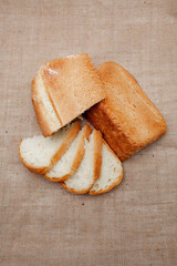 Photo of baked bread. A loaf of bread. Private bakery.