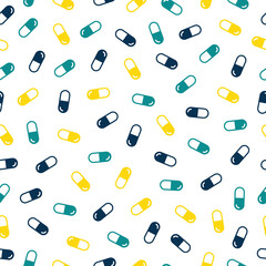 Seamless pattern with colorful pills