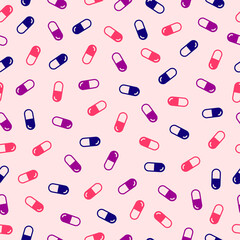 Seamless pattern with colorful pills