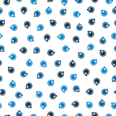 Seamless pattern with blue stopwatch icons