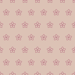 Seamless pattern with pink Plumeria flowers