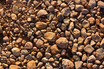Background of a soil formed by abundant small stones
