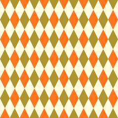 Materiał do szycia Seamless pattern with orange and green rhombuses