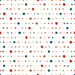 White seamless pattern with colorful dots