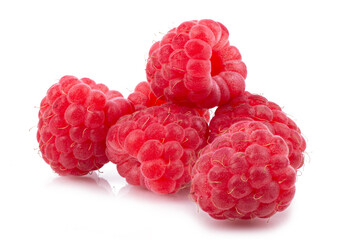 Raw Raspberry isolated on white background clipping path close up.