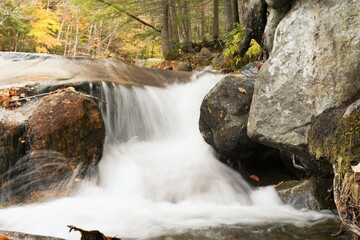 waterfall in autumn New hampshire