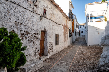 Fototapeta na wymiar Typical street of the town of Zuheros, Córdoba province, Andalusia, Spain.