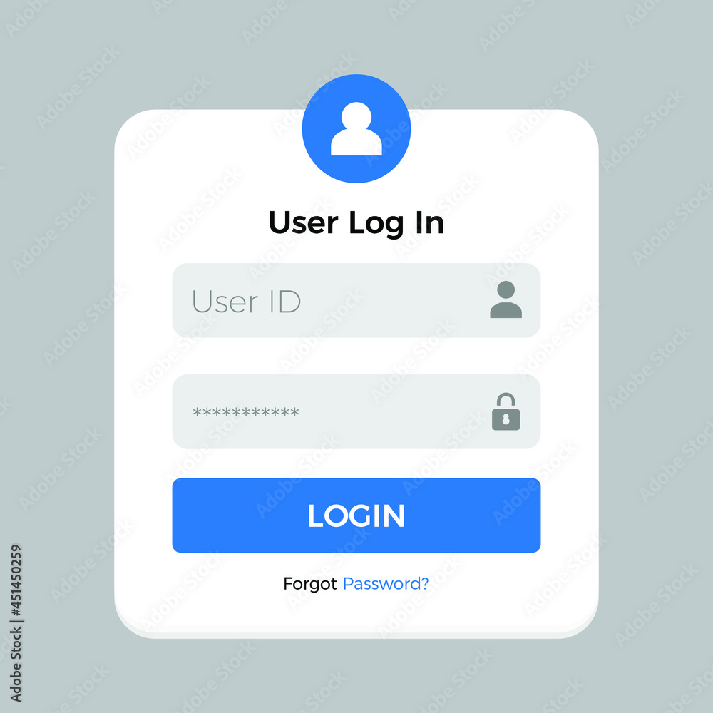 Aufkleber modern login form page. login interface template page design website ui vector elements. eps 10 vect