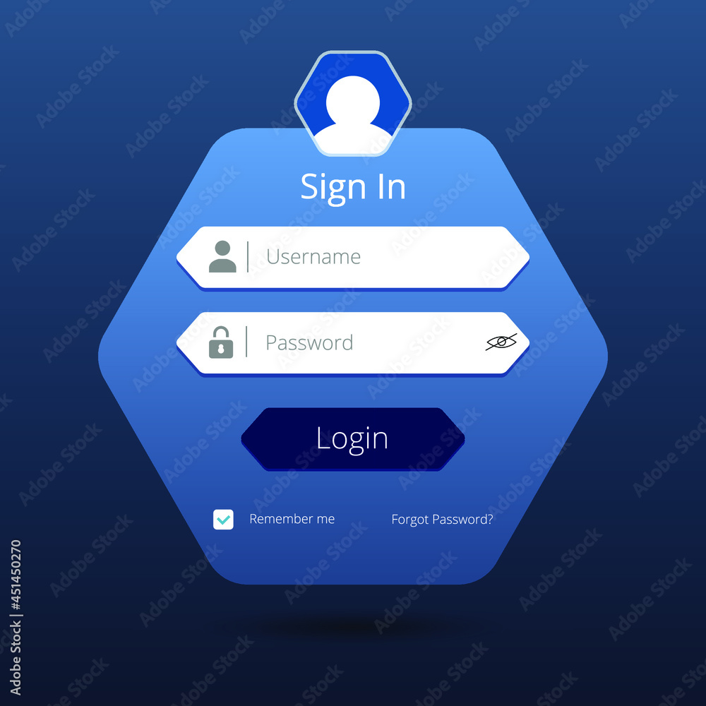 Aufkleber modern login form page. login interface template page design website ui vector elements. eps 10 vect