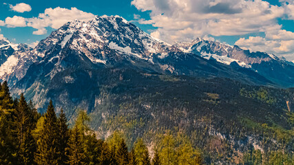 Obraz premium Beautiful alpine summer view at the famous Jenner summit near Berchtesgaden, Bavaria, Germany
