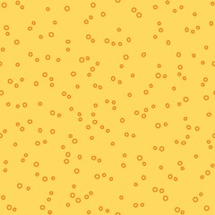 Simple seamless pattern with small orange outline circles on yellow background.