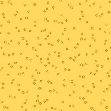 Simple seamless pattern with small orange outline circles on yellow background.