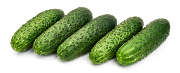 Fresh cucumber, isolated on white background. High resolution image.