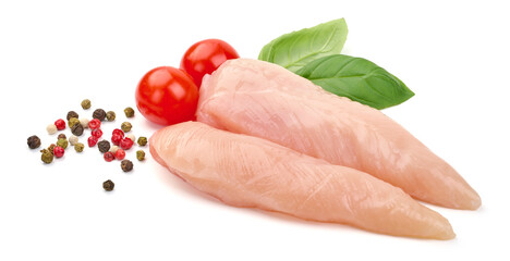Chicken Fillets, isolated on white background. High resolution image