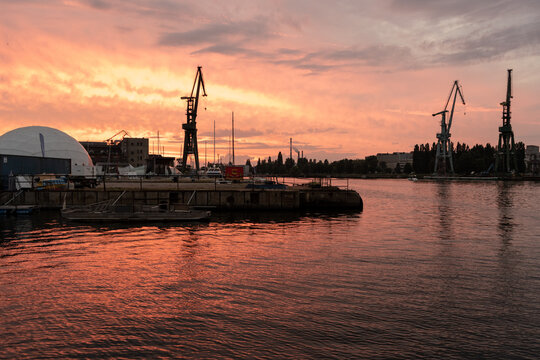Sunset at the port