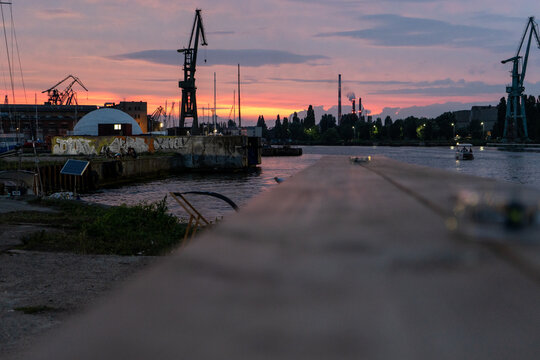 Sunset at the port