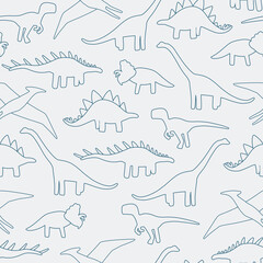 Minimal dinosaur kids seamless pattern background © Claudia