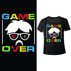 game over gaming t-shirt design