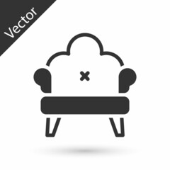 Grey Sofa icon isolated on white background. Vector