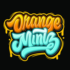 Orange Mintz lettering design
