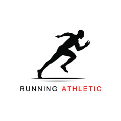 Fototapeta na wymiar Running Man silhouette Logo Designs, Marathon logo template, running club or sports club