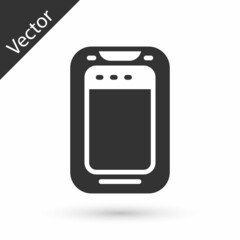 Grey Smartphone, mobile phone icon isolated on white background. Vector