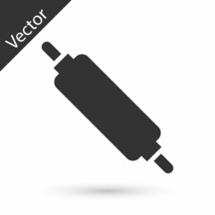 Grey Rolling pin icon isolated on white background. Vector