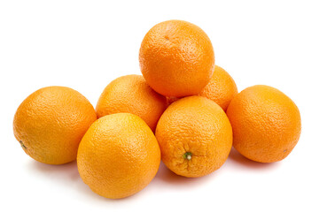 Fresh oranges, isolated on white background. High resolution image.