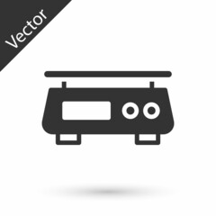 Grey Electronic scales icon isolated on white background. Weight measure equipment. Vector